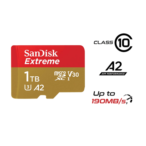 Sandisk Extreme 1TB UHS 1 190MBs MicroSDXC Card SDSQXAV 1T00 GN6MN