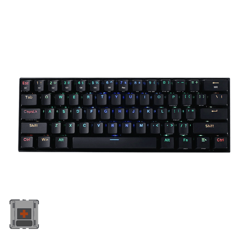 Redragon Draconic Pro Tri Mode RGB 61 Keys Mechanical Gaming Keyboard Black Brown Switch (K530-RGB-PRO)