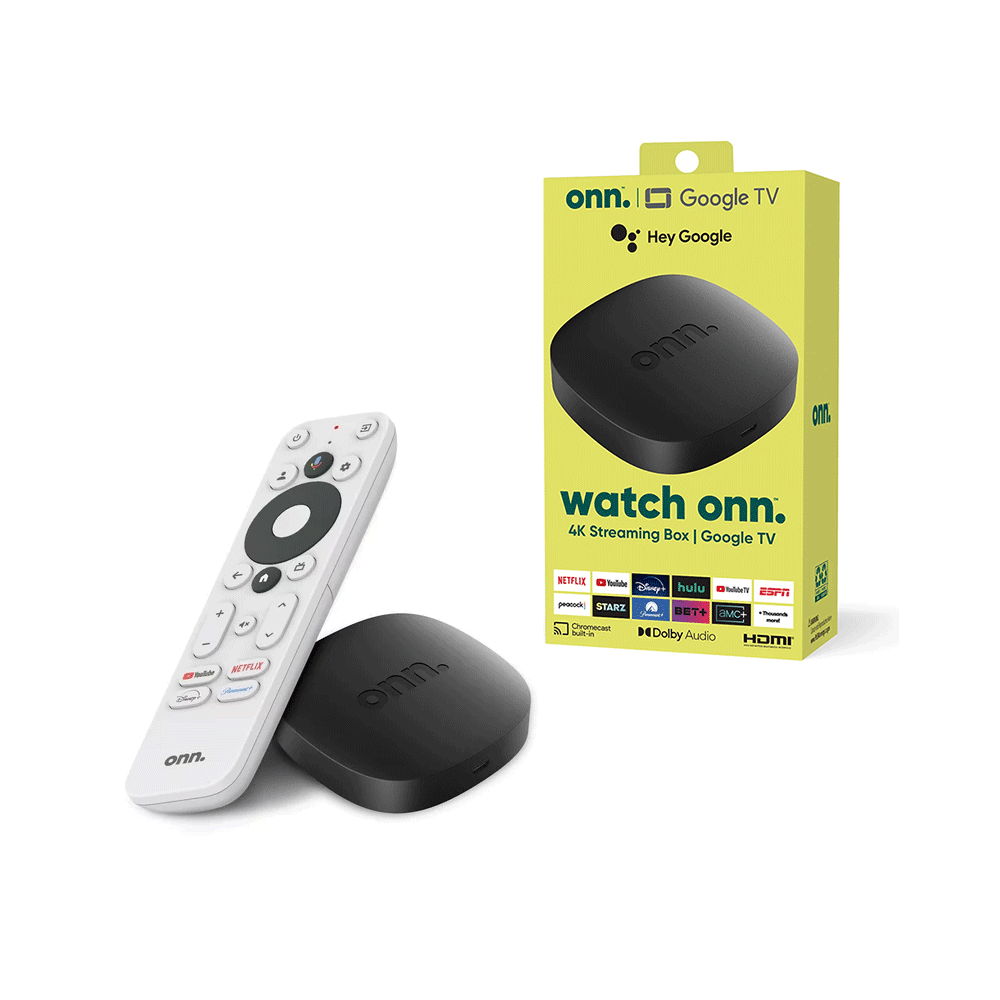 ONN Streaming Box with Google TV Black
