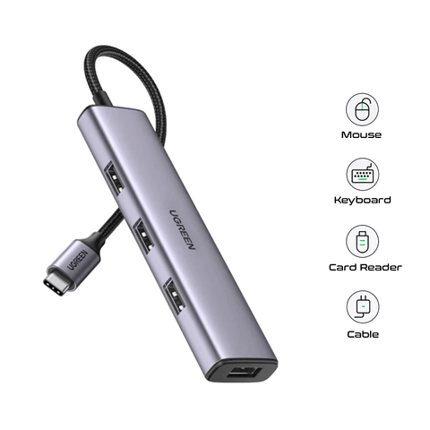UGREEN USB-C TO 4 USB 3.0 Hub (Grey) [CM473/20841]