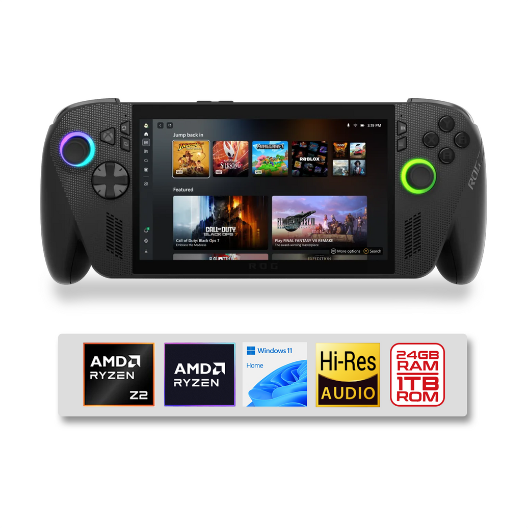 Asus ROG Xbox Ally X RC73XA-Gaming Handheld PC (Off-Black) 7" FHD Touch Screen 120Hz IPS | Ryzen AI Z2 Extreme /24GB RAM /1TB SSD/AMD Radeon Graphics/ Windows 11 Home