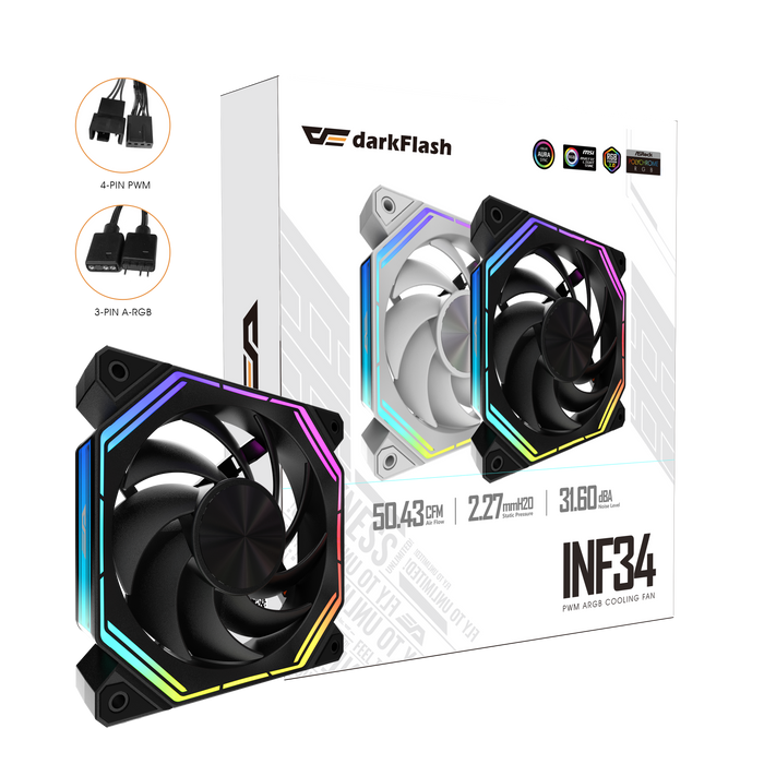 DarkFlash Infinity 34 Single 120MM ARGB Cooling Fan