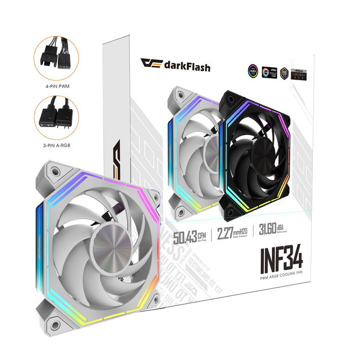 DarkFlash Infinity 34 Single 120MM ARGB Cooling Fan
