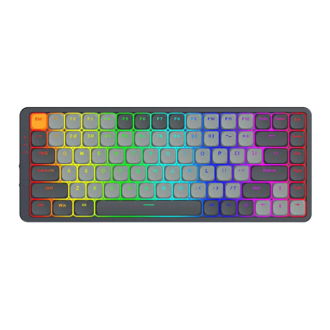 Redragon Azure Tri Mode RGB 84 Keys Mechanical Gaming Keyboard Grey Red Switch (K652GG-RGB-PRO)
