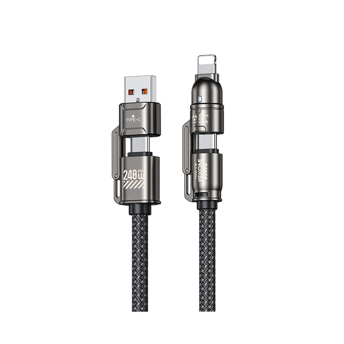 WEKOME Braided Atom Series 240W 4in1 Super Fast Charging Cable (BLACK) WDC-50