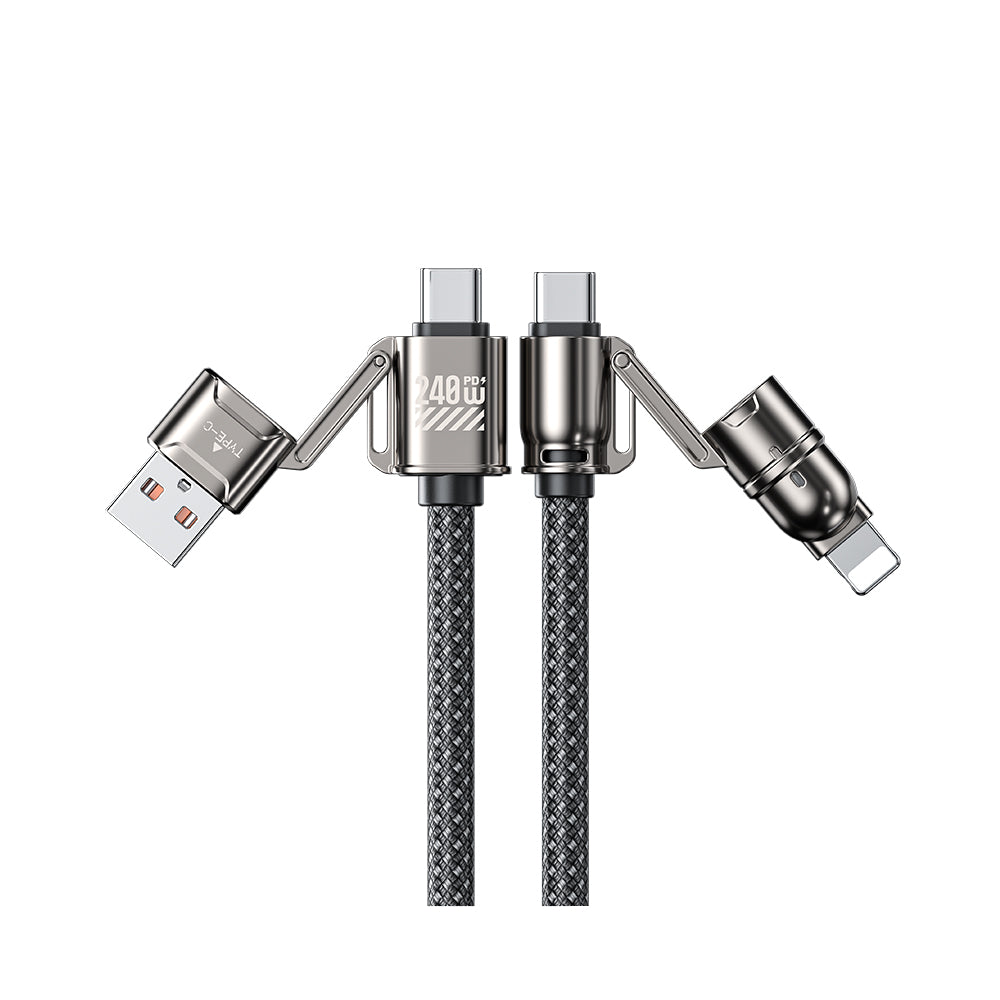 WEKOME Braided Atom Series 240W 4in1 Super Fast Charging Cable (BLACK) WDC-50