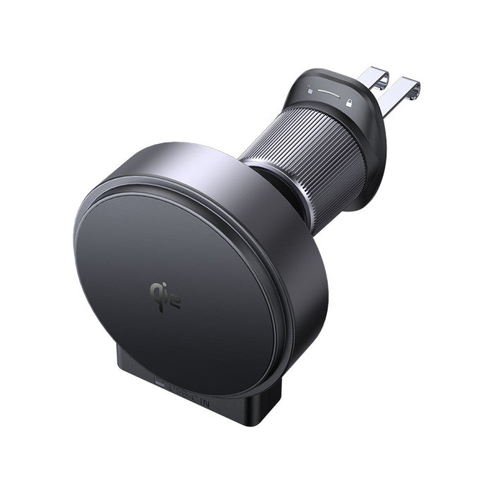 Mcdodo CH-0090 MagQ Qi2 15W Magnetic Wirless Car Charger w/ Built-In Retractable Cable (Black)