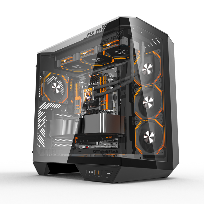DarkFlash DY470 ATX Three-side Glass Panel Tempered Glass PC Case