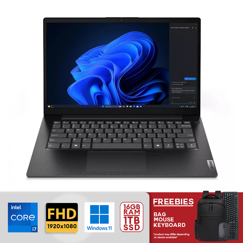 Lenovo V14 G5 14" FHD Intel Core 7 240H AI Laptop 16GB LPDDR5x RAM / 1TB SSD Intel Graphics Windows 11 Black 83HDA06JUS