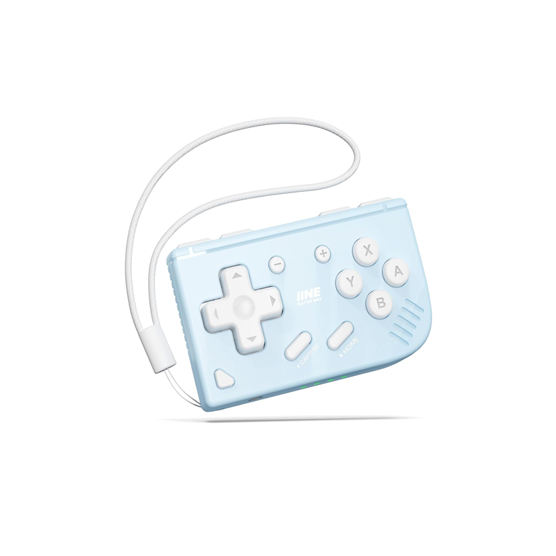 IINE Mini Retro Wireless Keychain Controller for Mobile & PC Gaming (Baby Blue) L1282