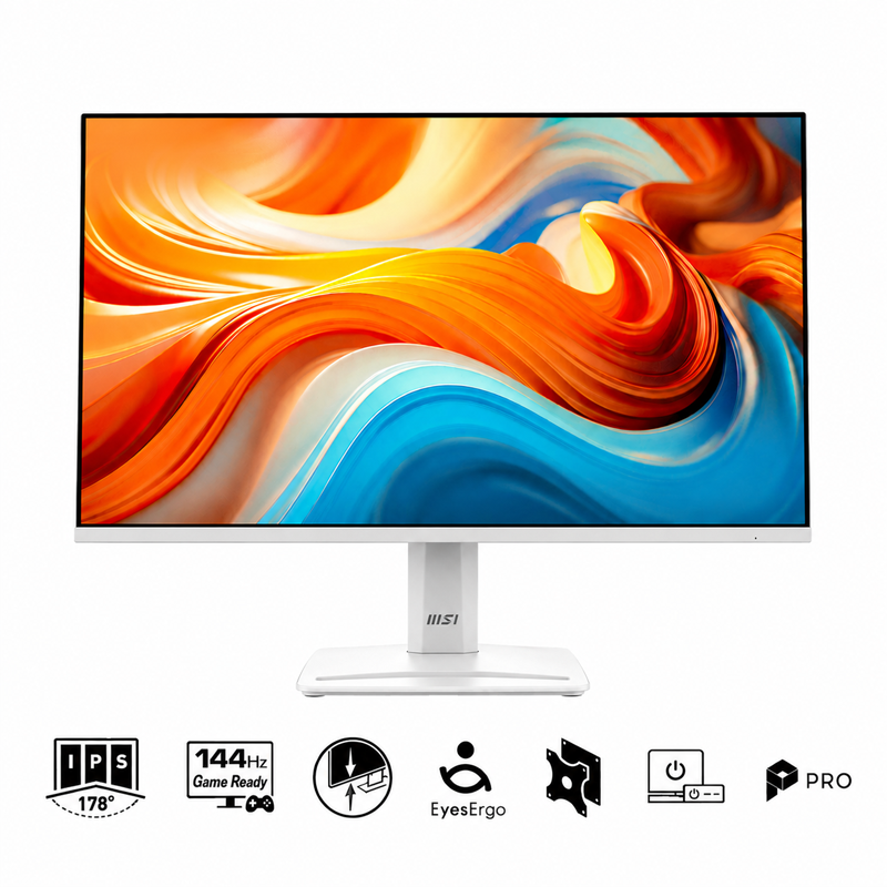 MSI Pro MP251W E14A 24.5" FHD (1920x1080) 144Hz IPS Business Productivity Monitor White
