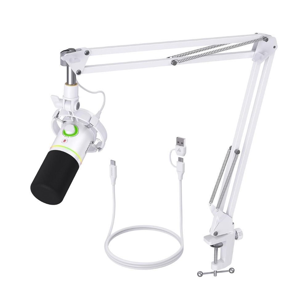 Maono PD200XS USB Dynamic Microphone Podcast/Gaming/Streaming Microphone White