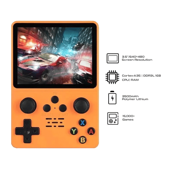 Retro Box Console Handheld Video Game Console (Linux System) 3.5 Inch IPS Screen Portable Pocket Video Player 64GB built in 15,000 Games