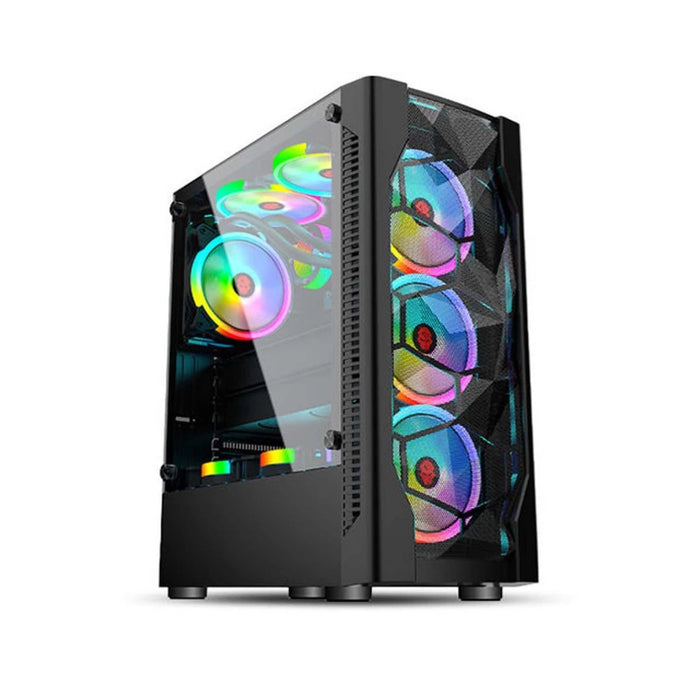 GAMEKM QF-10 ATX/M-ATX PC Case (Drill Design) (Black)