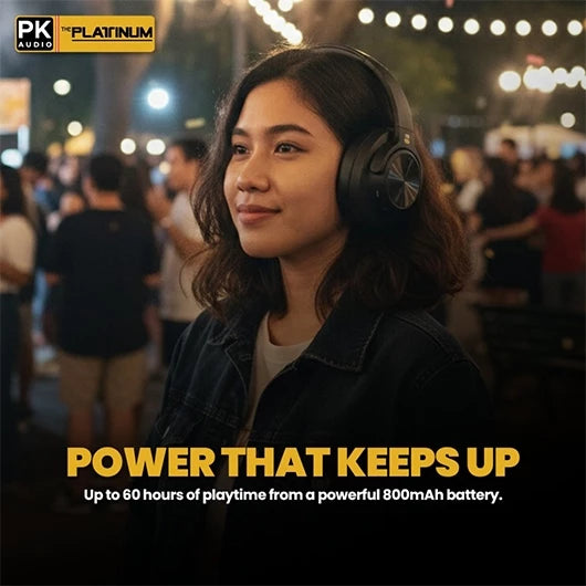 Platinum Karaoke Wave X500 ANC Wireless Headphones with Active Noise Cancelling