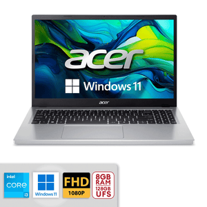 Acer Aspire Go 15 15.6" FHD Slim Laptop i3-N305 8GB /128GB UFS Win11 Pure Silver AG15-31P-3947