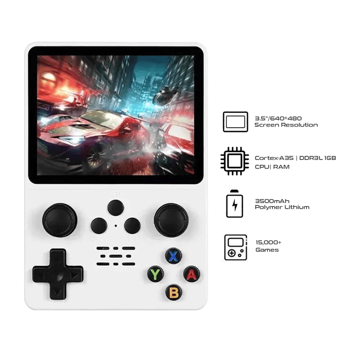 Retro Box Console Handheld Video Game Console (Linux System) 3.5 Inch IPS Screen Portable Pocket Video Player 64GB built in 15,000 Games