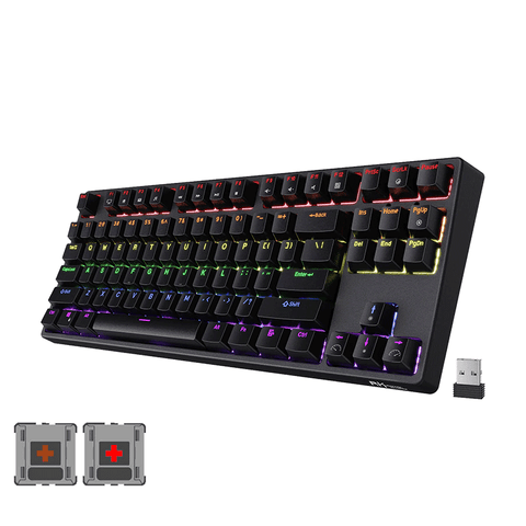 Royal Kludge RK87 Tri Mode RGB 87 Keys Hot Swappable Mechanical keyboard Black