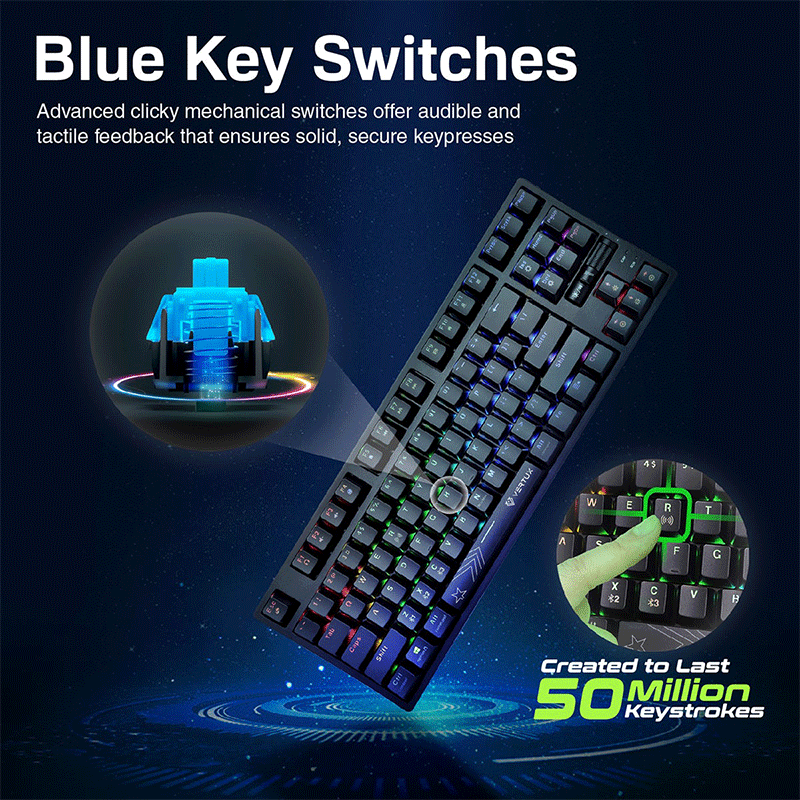 Vertux VertuPro-80 HyperSpeed Tenkeyless Mechanical Keyboard - GameXtremePH