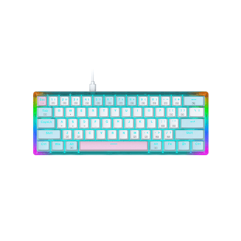 E-Yooso Z-11T 61-key Full Transparent Color Rainbow&Dynamic Lighting Effects Gaming Mechanical Keyboard (Blue Switch)