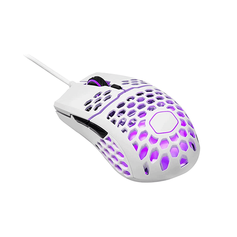 Cooler Master MM711 RGB Gaming Mouse with Lightweight Honeycomb Shell Ultraweave Cable [Matte White]