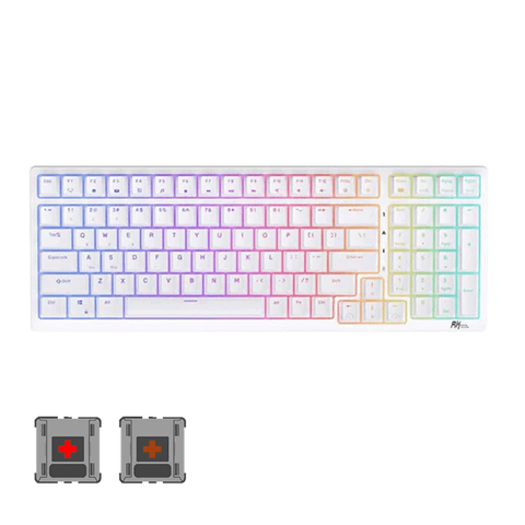 Royal Kludge RK98 Tri Mode RGB 100 Keys Hot Swappable Mechanical Keyboard White
