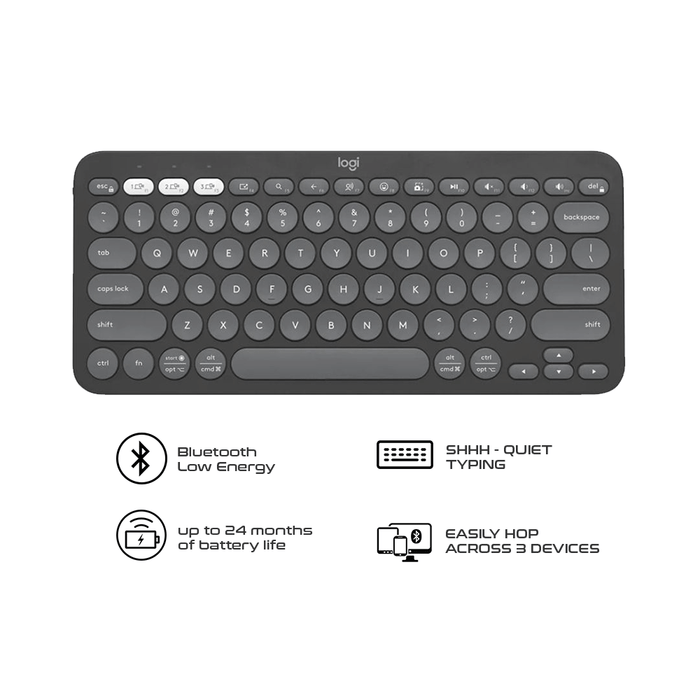 Logitech K380S Pebble Keys 2 Keyboard Tonal