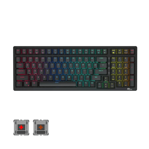 Royal Kludge RK98 Tri Mode RGB 100 Keys Hot Swappable Mechanical Keyboard Black