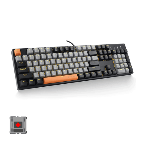 E-Yooso Z-14 104 Keys Rainbow Single Light Slit Backlight Mechanical Keyboard [Grey/Black] [Red Switch]