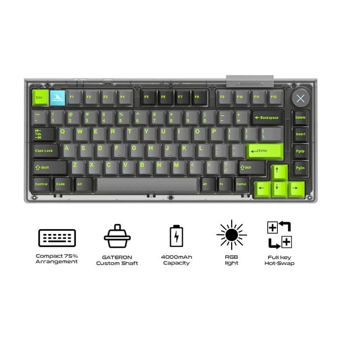 Darmoshark TOP75 Tri-Mode RGB Backlit Mechanical Keyboard