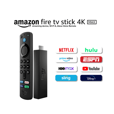 Amazon Fire TV Stick 4K Max Streaming Device Wi-Fi 6, Alexa Voice Remote with TV Controls - Black