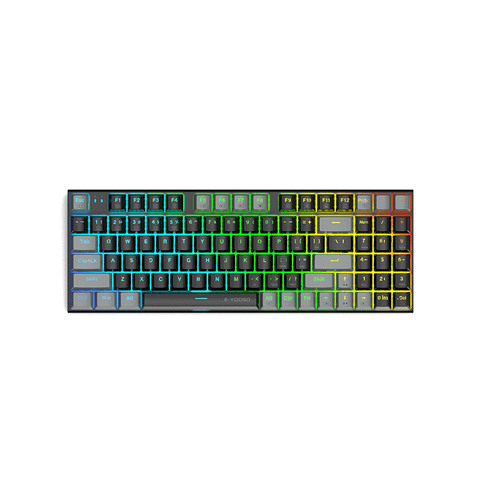 E-Yooso Z-19 RGB Rainbow & Dynamic Lighting Effects Gaming Mechanical Keyboard Black/Grey