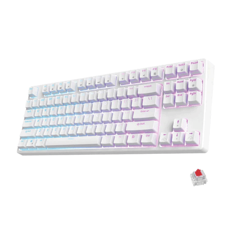 Royal Kludge RK87 Tri Mode RGB 87 Keys Hot Swappable Mechanical keyboard White Red Switch