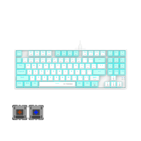 E-YOSOO Z-13 89 Keys Single Light Mechanical Gaming Keyboard [White/Green]