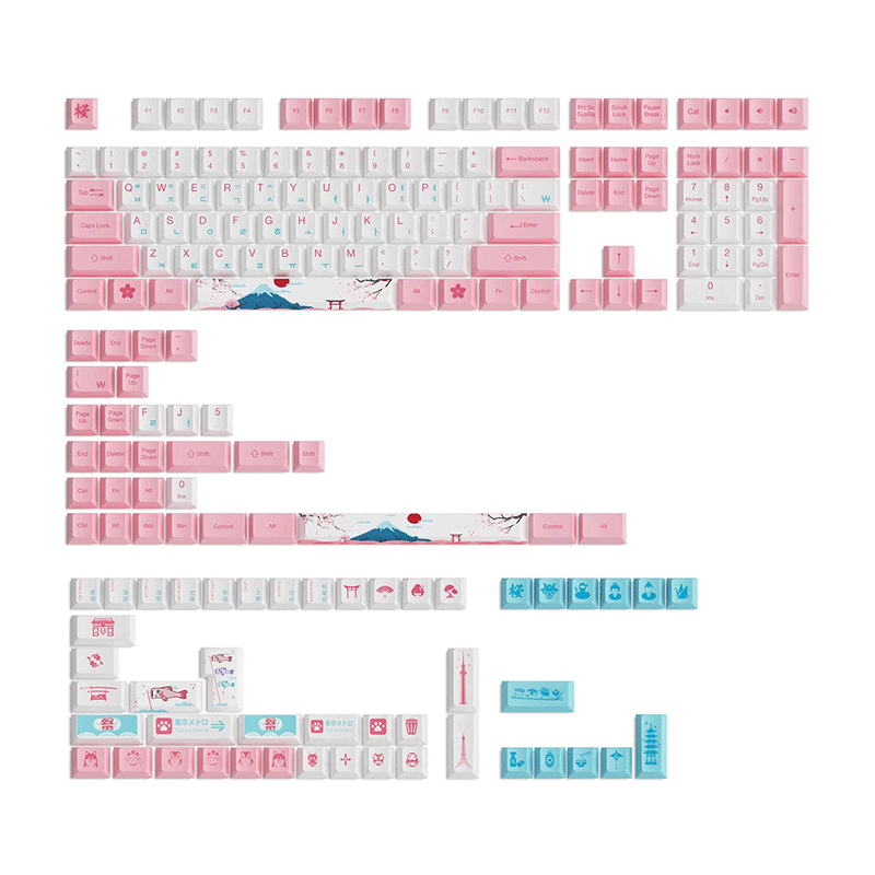 AKKO World Tour Tokyo R2 185- Key Full Keycap Korean Cherry set