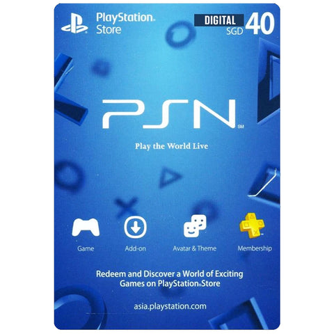 Playstation Network Cards SG$40 - GameXtremePH