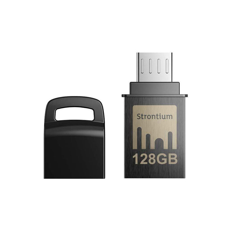 Strontium Nitro 128GB Dual Drive USB 3.1 Metal Flash Pen Drive OTG Up to 150MB/S Micro USB and USB 3.0 3.1 for Android Smartphones Tablets Computers Laptops (SR128GBBOTG2Y) - GameXtremePH