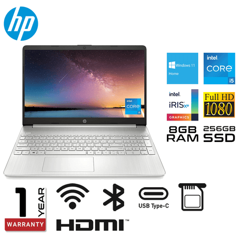 HP 15-dy2024nr 15.6" FHD Laptop - Intel Core i5-1135G7| Intel Iris Xe Graphics | 8GB DDR4 RAM | 256GB SSD Win11 [Silver]
