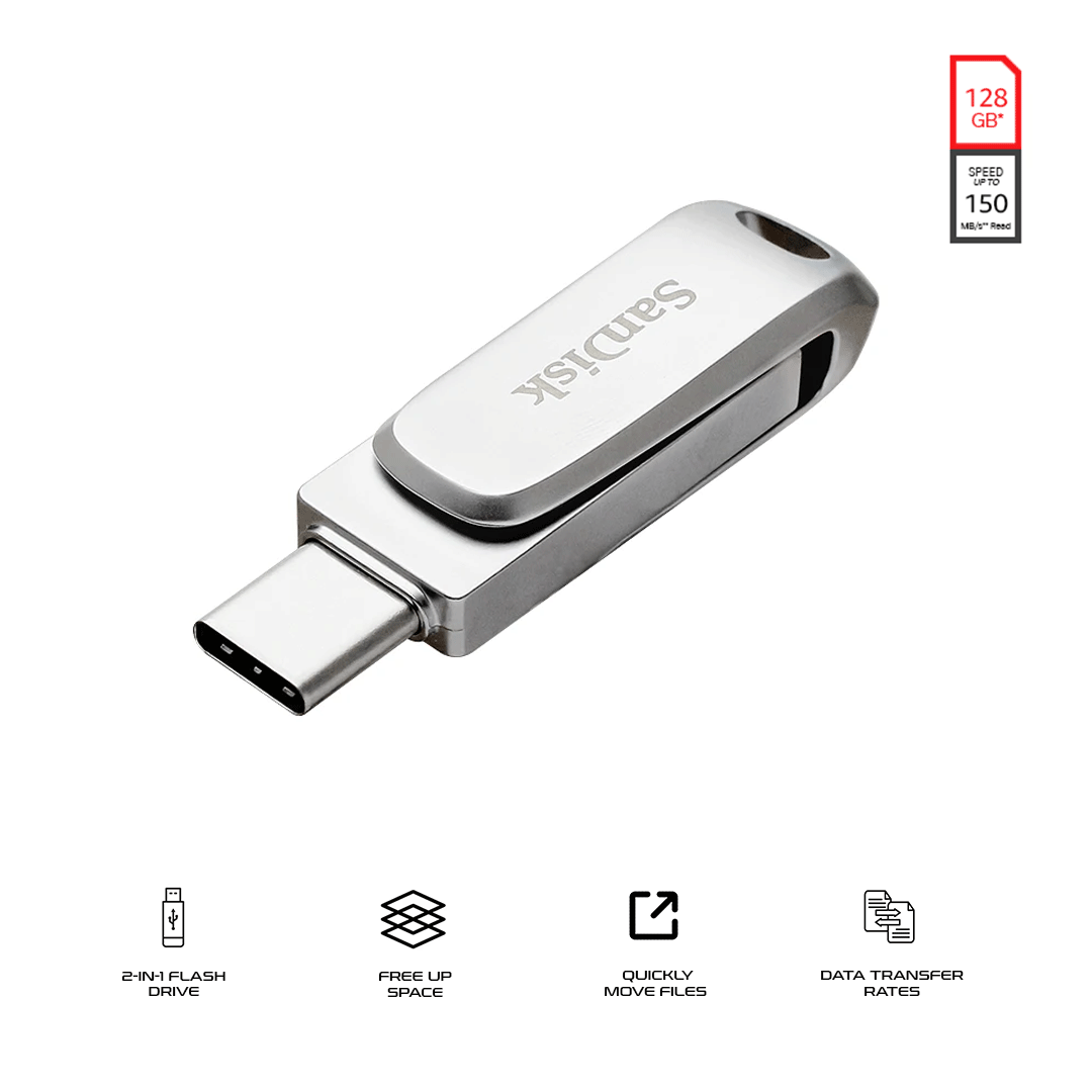 SanDisk Ultra SDDDC4 Dual Drive Luxe USB Type-C Silver