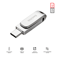 SanDisk Ultra SDDDC4 Dual Drive Luxe USB Type-C Silver