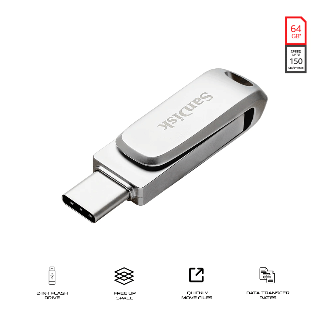 SanDisk Ultra SDDDC4 Dual Drive Luxe USB Type-C Silver