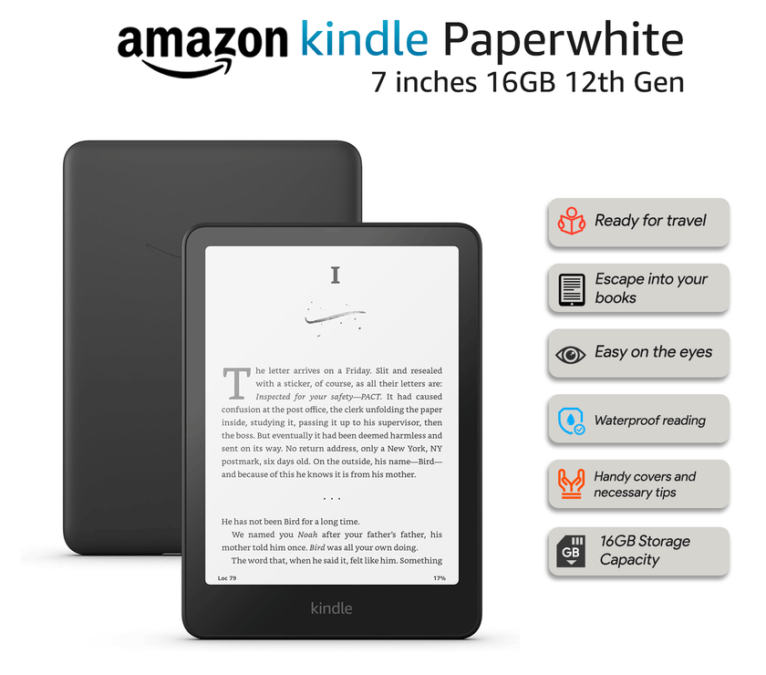 Amazon Kindle Paperwhite 16GB 12th Gen – Our fastest Kindle ever, with