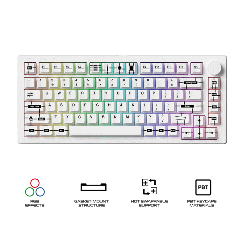 MonsGeek M1 V5 VIA Aluminum Case Multi-Mode Hot-Swappable Mechanical Keyboard