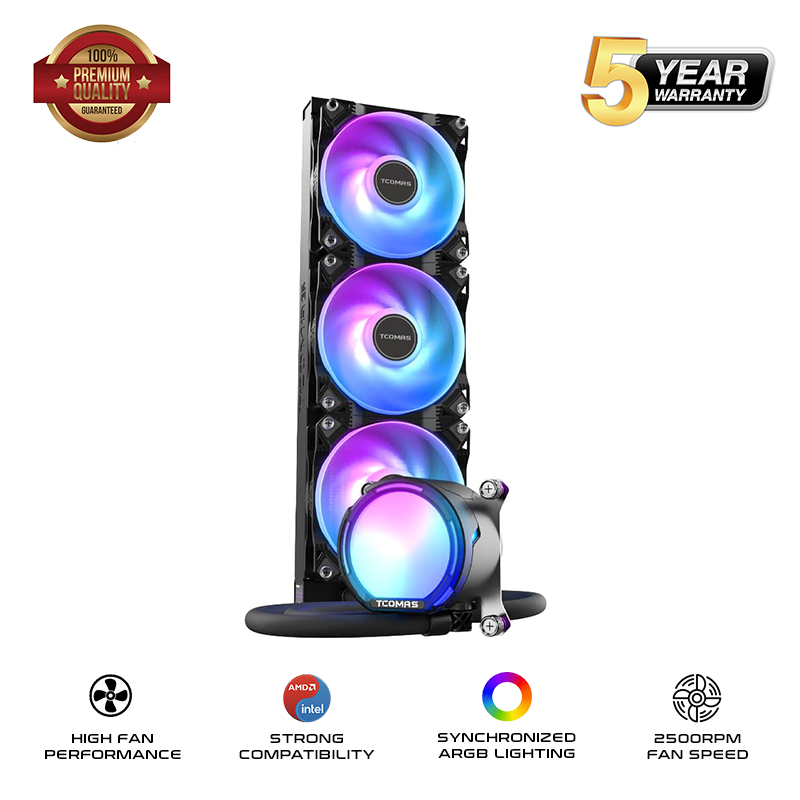 TCOMAS LE100 ARGB 360mm AIO Liquid CPU Cooler