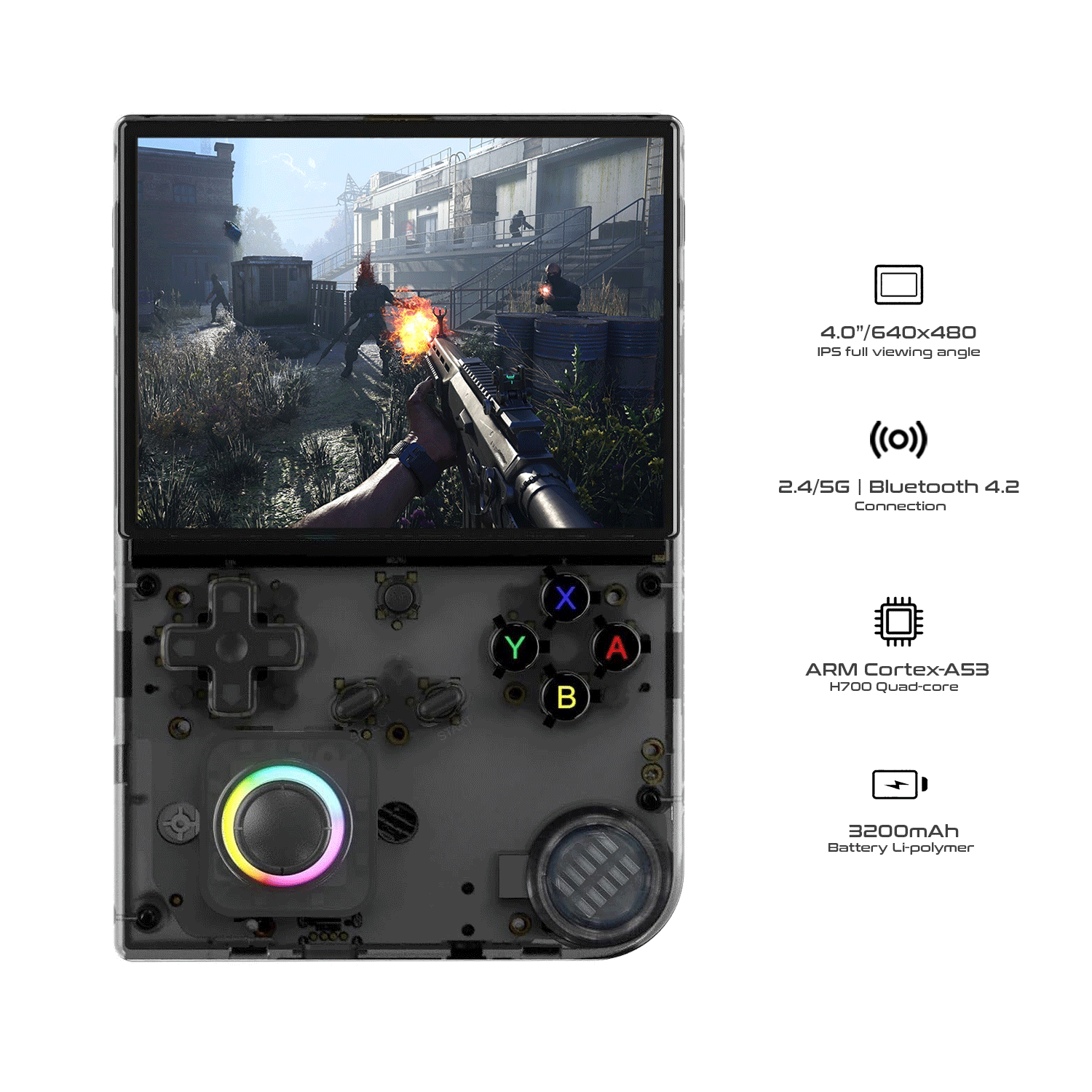 Anbernic RG40XXV 64Gb Linux 64-bit 4” IPS Screen H700 quad- Core w/5000+ Games