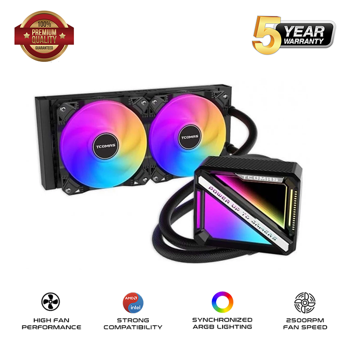 TCOMAS LE200 ARGB 240mm AIO Liquid CPU Cooler