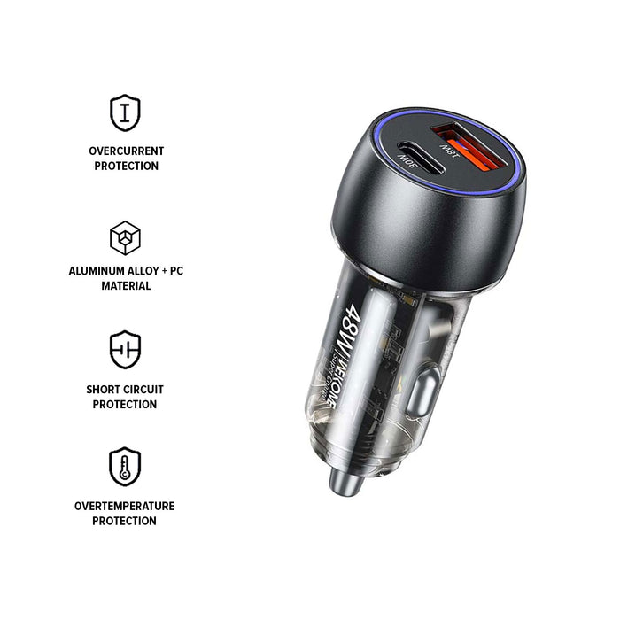 WEKOME 48W Transparent A+C Car Charger - WP-C53