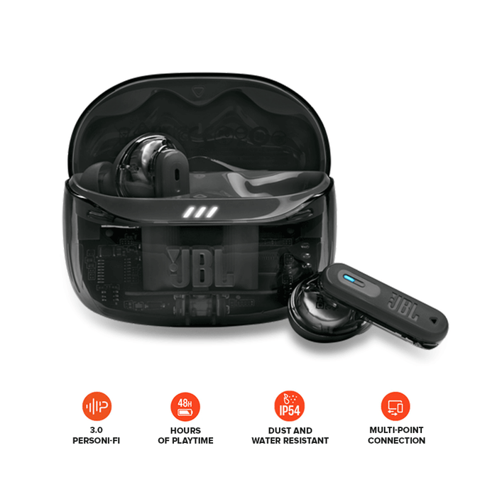 JBL Tune Beam 2 | True Wireless Noise Cancelling Earbuds Ghost Edition