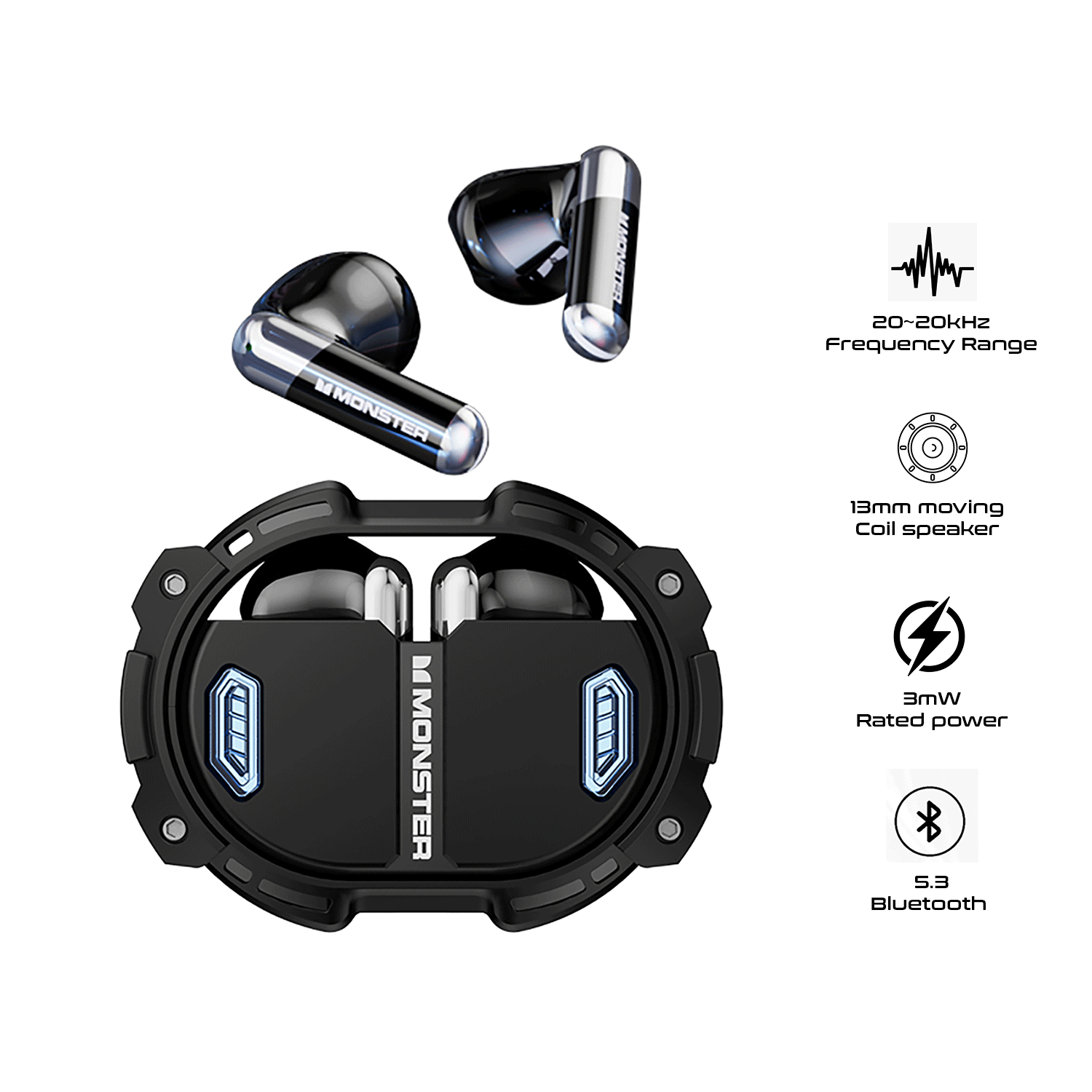 Monster Airmars XKT10 PRO TWS Earphones Wireless Bluetooth with Mic HiFi