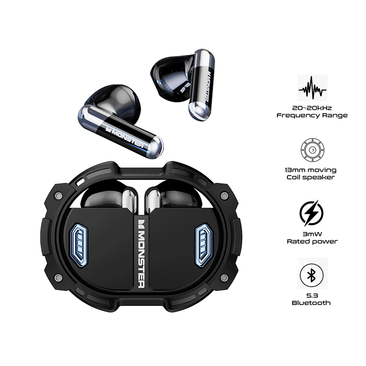 Monster Airmars XKT10 PRO TWS Earphones Wireless Bluetooth with Mic HiFi
